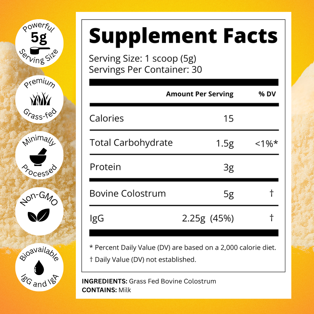 Grass-Fed Colostrum Superfood Powder – Gut, Immunity & Glow