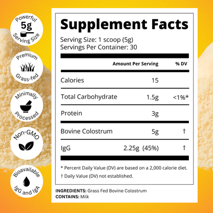 Grass-Fed Colostrum Superfood Powder – Gut, Immunity & Glow